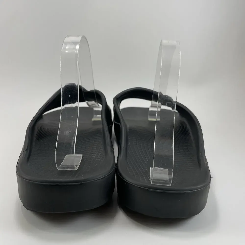 Oofos Ooahh Slide Sandals Mens Size 10 Black Comfort Recovery Shoes, Womens 12